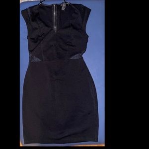 Short Sleeveless Dress with Mesh Cut Outs